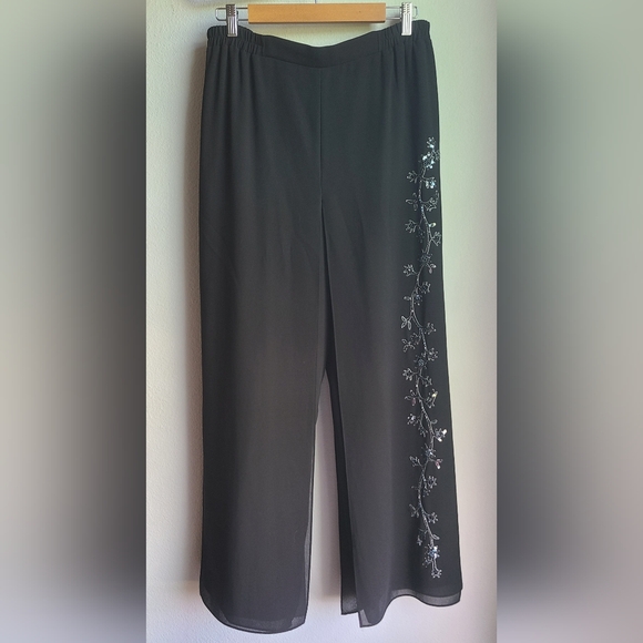 R&M Richards - Woman's 3 Pc Black Sequins Formal Jacket, Tank, & Pant Set, Sz 10 - Picture 10 of 12